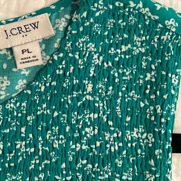 J. Crew smocked midi dress in Dublin Green Ivory - Picture 6 of 6